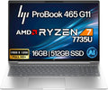 HP ProBook 465 460 G11 Business Laptop 16 FHD+ Display, AMD Ryzen 7 7735U, 16GB DDR5 RAM, 512GB NVMe, Wi-Fi 6E, RJ-45, Webcam, Backlit Keyboard, Win 11 Pro - Pike Silver Aluminum