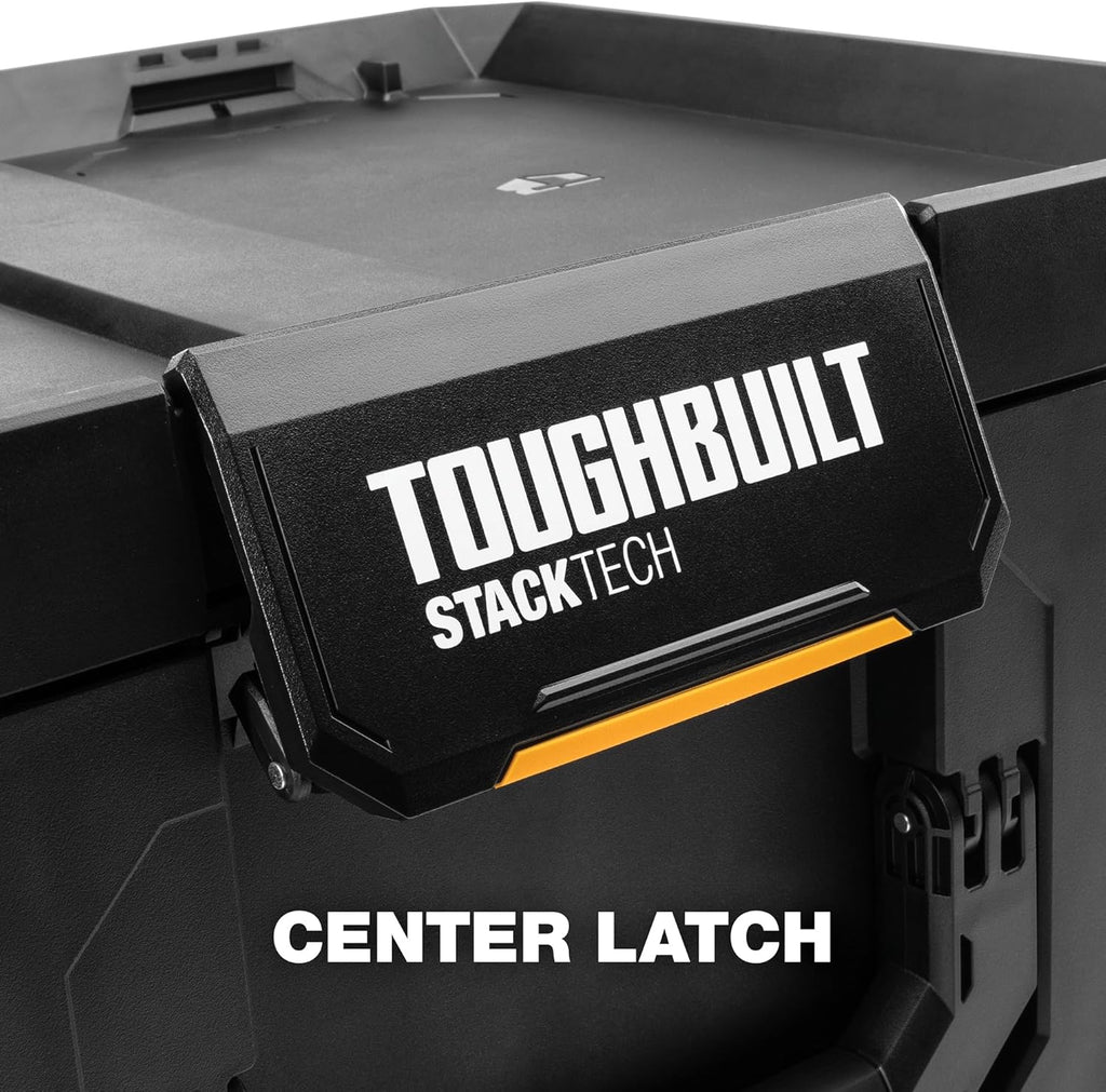 ToughBuilt StackTech XL Tool box Organizer with Lock and Removable Tray, Black