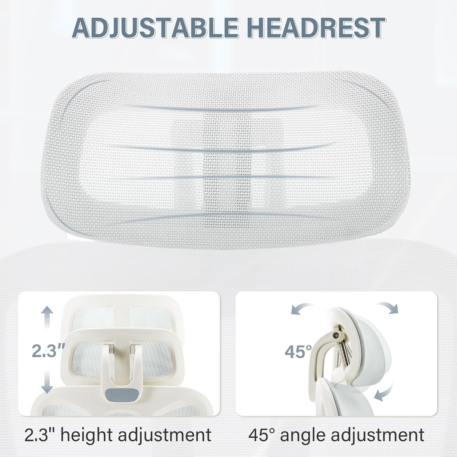 Ergonomic Mesh Office Chair with Retractable Footrest - High Back Computer Chair, Lumbar Support, Adjustable Armrest and Headrest, Durable Base - Multifunctional Home Office Desk Chair for Adults