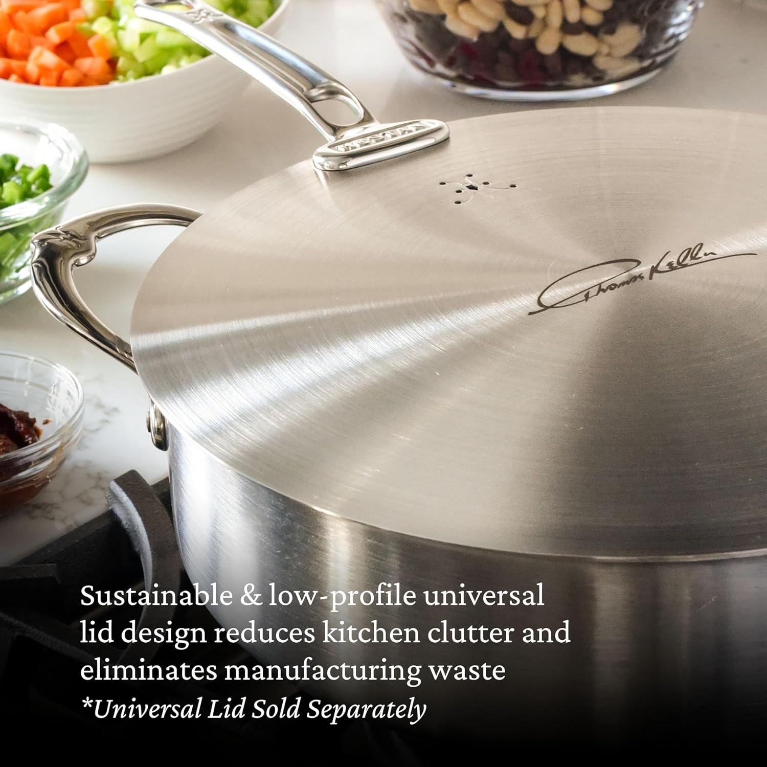 Thomas Keller Insignia by Hestan - Stainless Steel 9 Quart Rondeau, Induction Cooktop Compatible