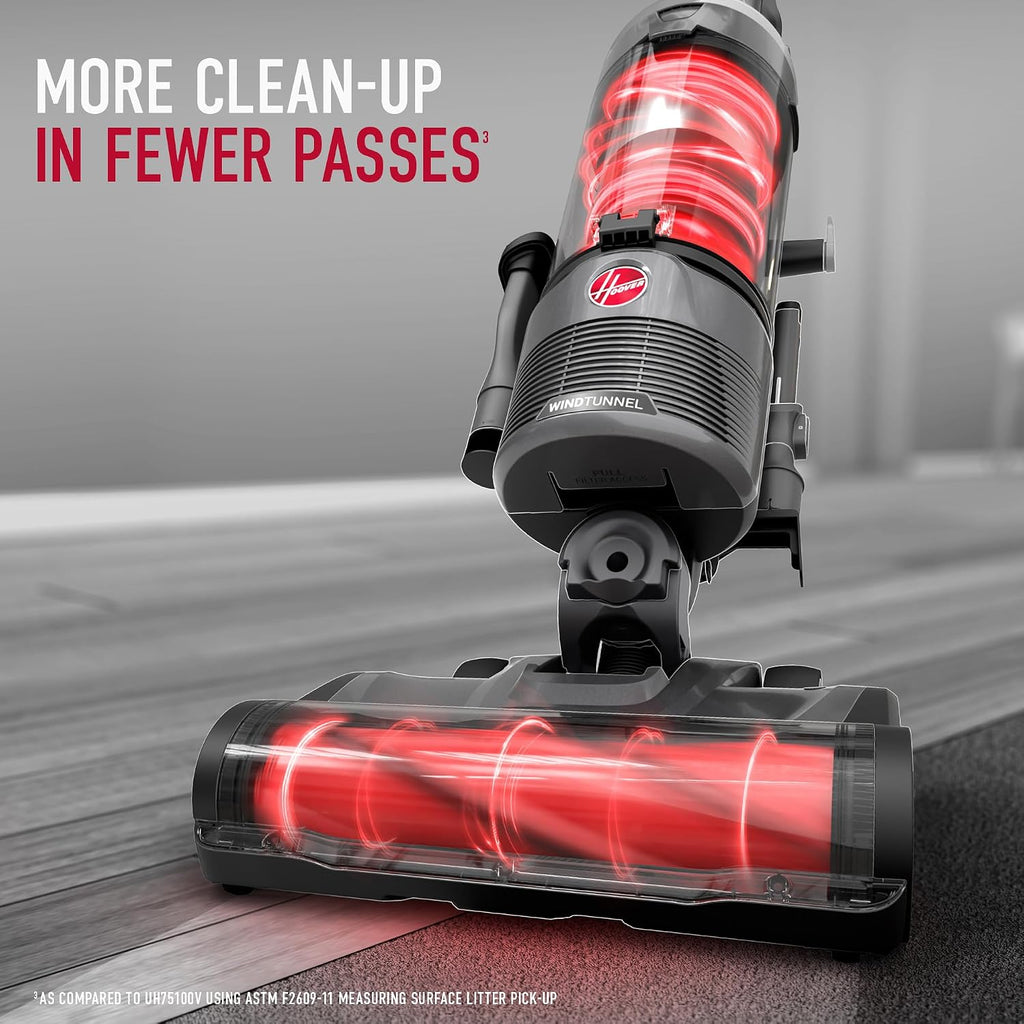 Hoover WindTunnel Swivel Pet Bagless Upright Vacuum Cleaner forhome use on Carpet and Hard Floors, Corded Upright Vacuum Cleaner for Pet Hair, Lightweight Design, Swivel Steering