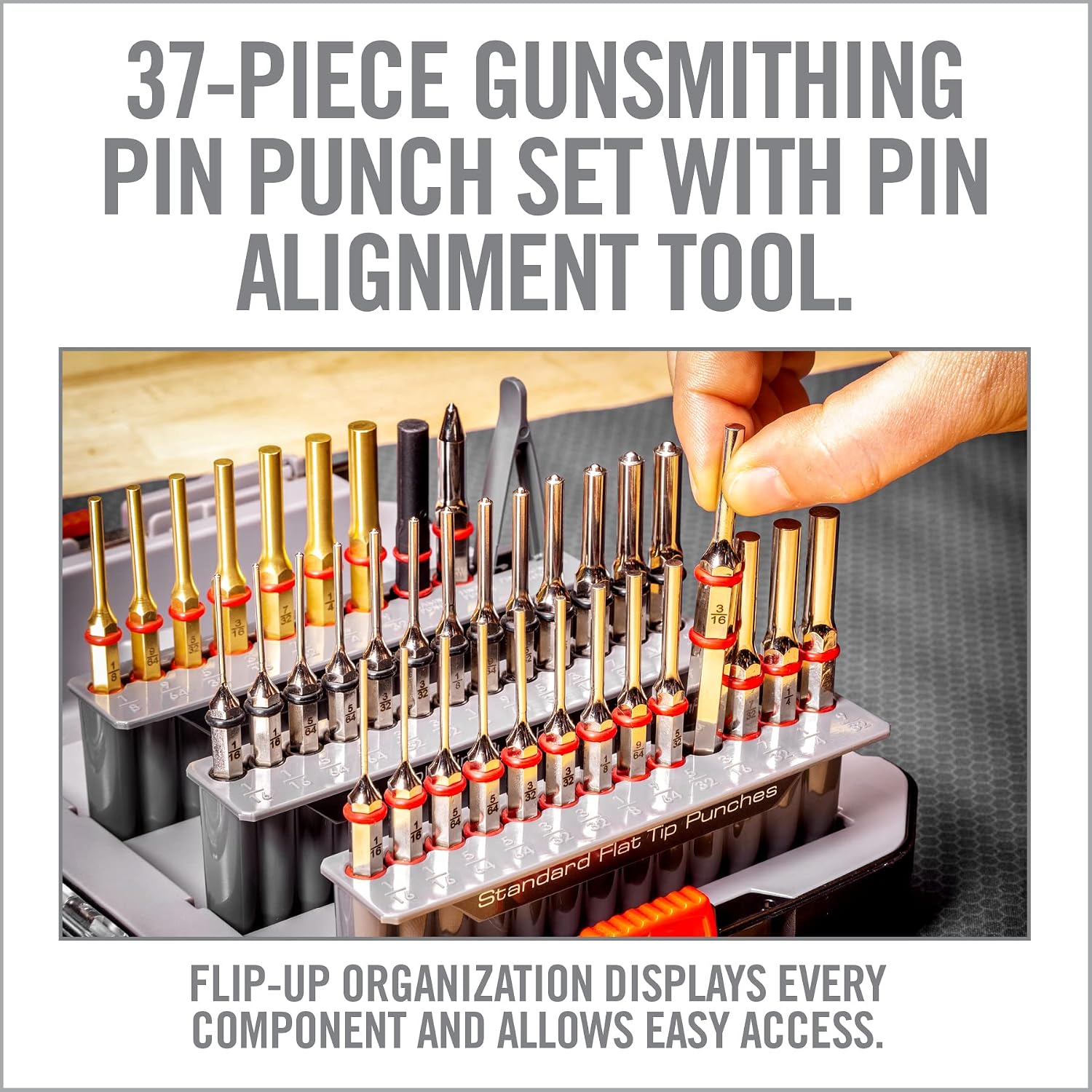 Real Avid Punch Set, Gunsmithing Tool Kit with Roll Pin Punch Set, Flat Tip Metal Punch Set, Brass Punch Set and Gunsmithing Tools: Pin Starter Tool