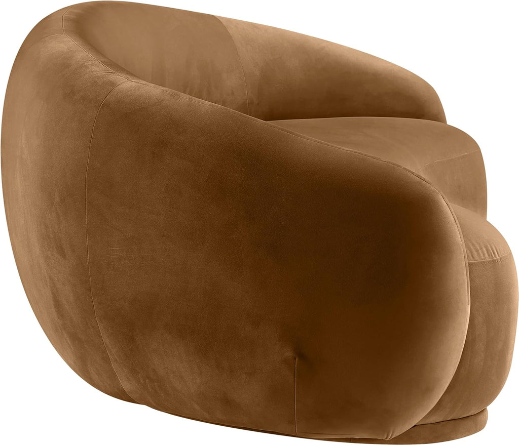Meridian Furniture 44044Saddle-S Emery Collection Modern | Contemporary Sofa with Ultra Luxe Saddle 460 GSM Velvet, Solid Eucalyptus Wood Inner Frame, 95' W x 45.5' D x 31' H, Saddle