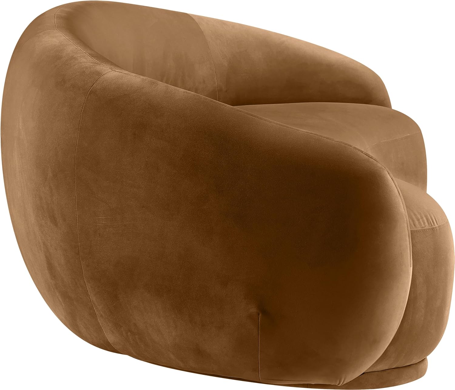 Meridian Furniture 44044Saddle-S Emery Collection Modern | Contemporary Sofa with Ultra Luxe Saddle 460 GSM Velvet, Solid Eucalyptus Wood Inner Frame, 95' W x 45.5' D x 31' H, Saddle
