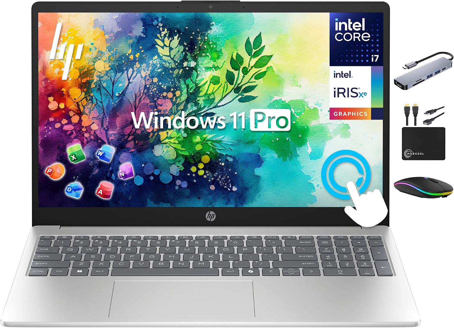 HP Ultra Performance Touchscreen Laptop 2025-2026 Business, Al Copilot, 10-Core Intel Core i7-1355U, 15.6' FHD, 16GB RAM, 1TB Storage (512GB SSD+500GB Ext), MarxsolAdd-on, Win 11 Pro, Lifetime Office