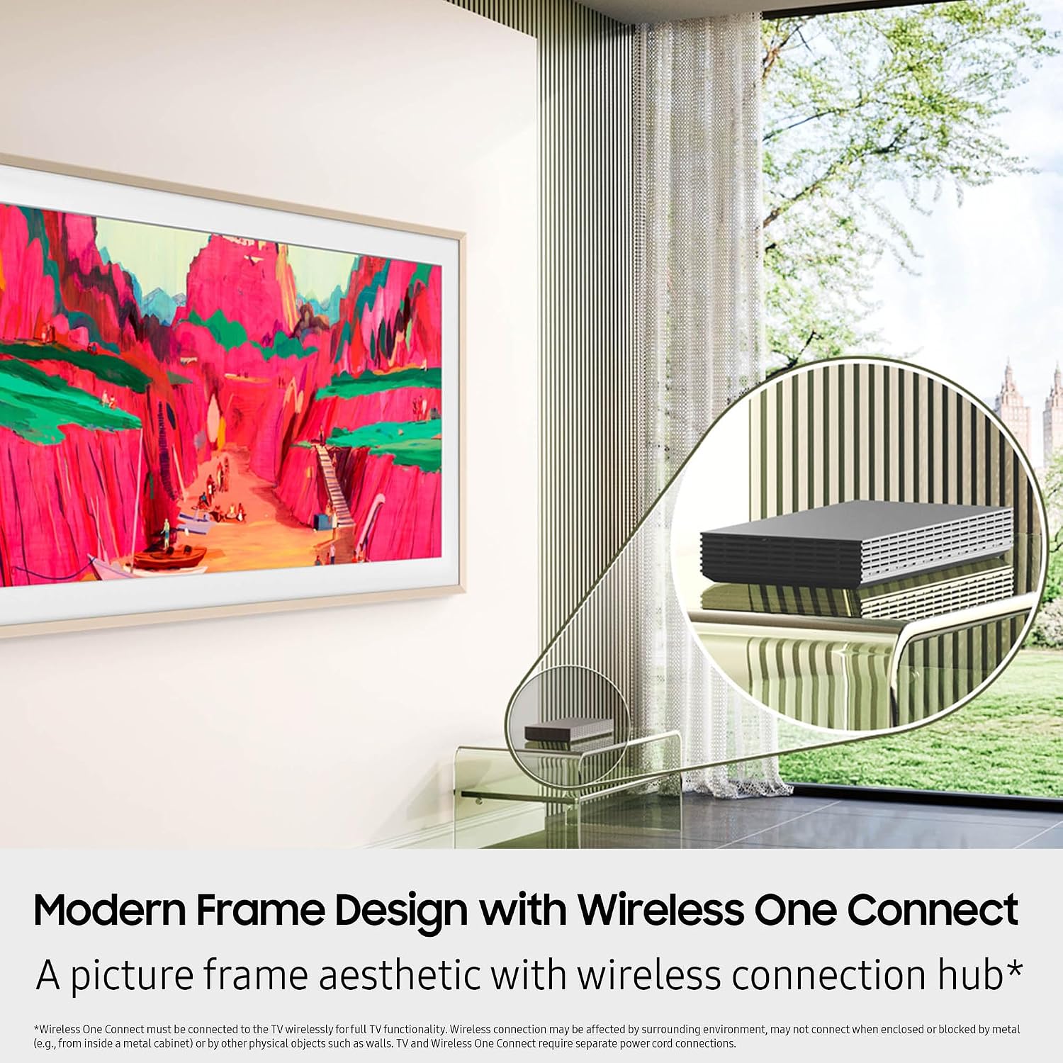 Samsung QN85LS03FWFXZA 85 Inch The Frame Pro Wireless 4K Neo QLED TV with a Kanto R600 in-Wall Recessed Full Motion Wall Mount (2025)
