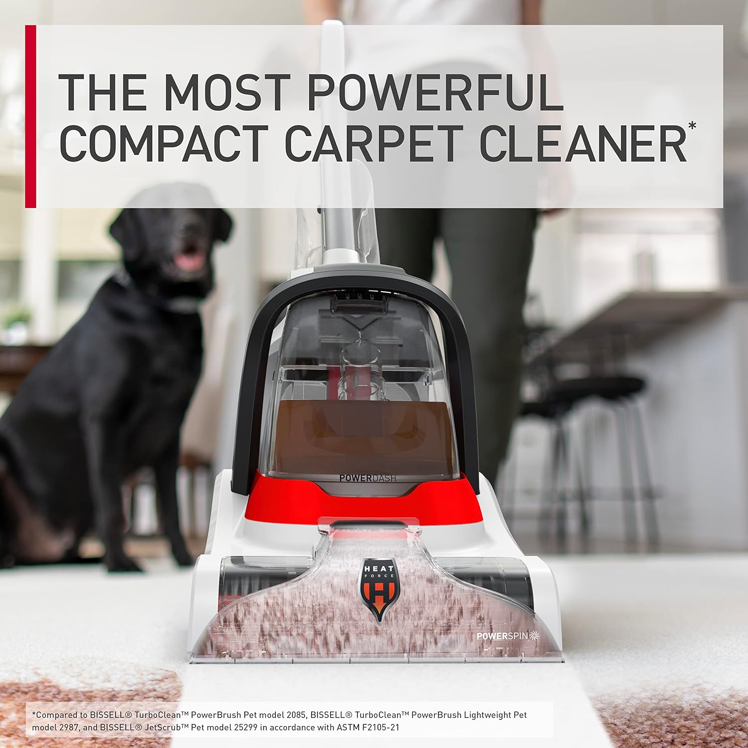 Hoover PowerDash Pet+ Compact Carpet Cleaner Machine, Lightweight Carpet Shampooer Machine, Pair with a Hoover Carpet Cleaner Solution for a Bright, Refreshed Home
