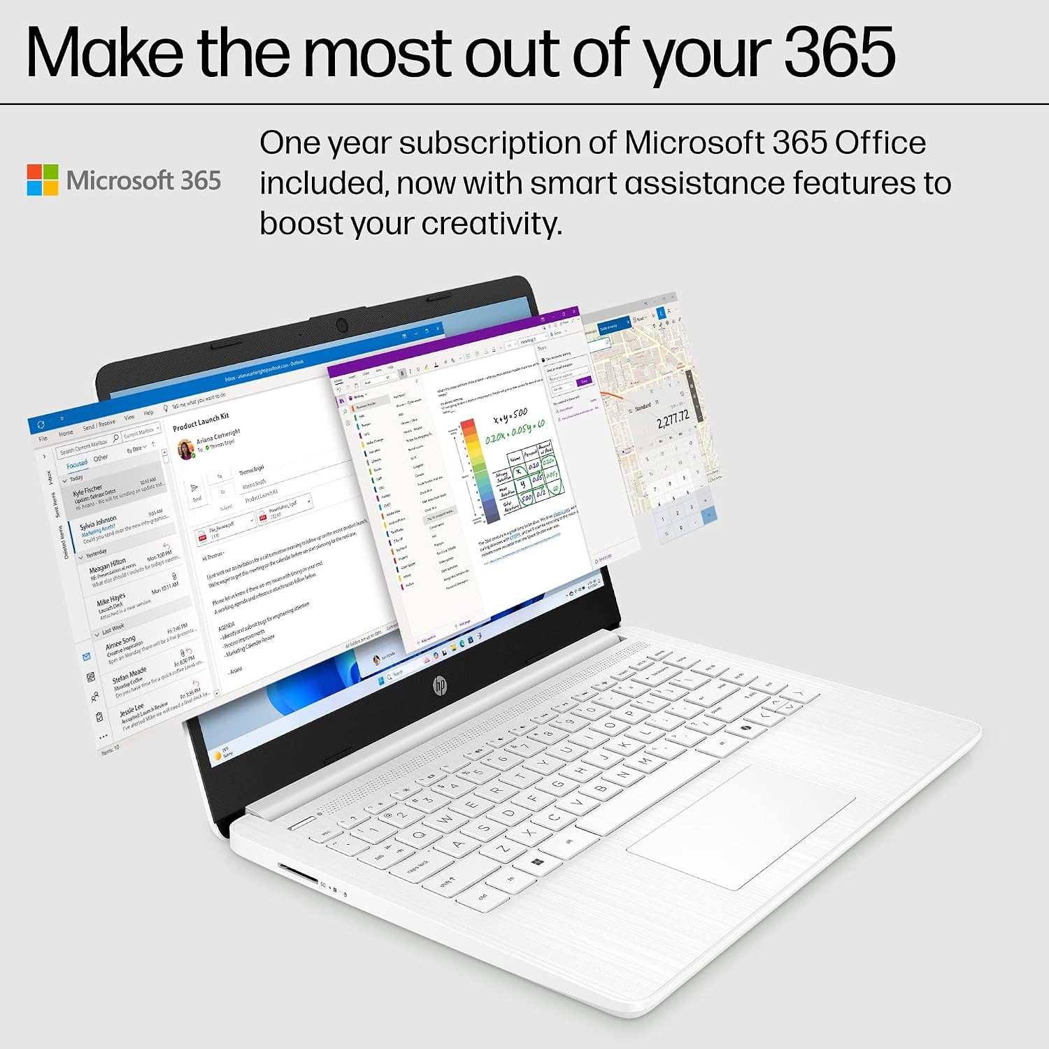 HP 14' Laptop for Student Business, Intel CPU, Light & Slim, Fast, 1-Year Office 365, 16GB RAM, 64GB eMMC, with Portable Accessories, 4K Graphics, Windows 11S, Snowflake White