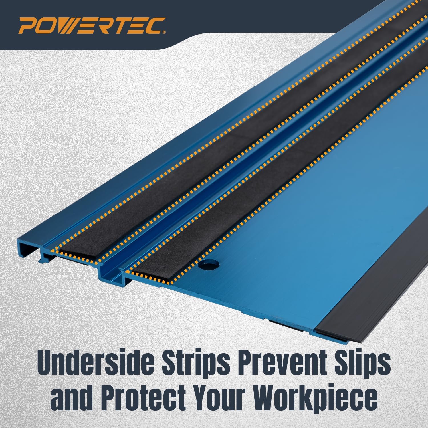 POWERTEC 72153 110' Track Saw Guide Rail Joining Set for Milwaukee Track Saws | Includes 2x55 Aluminum Guide Rails and (2) Guide Rail Connectors for Woodworking Projects