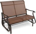 Giantex Outdoor Glider Bench Chair - Extra-Large 2 Person Loveseat with Breathable Fabric, Steel Frame, 660lbs Weight Capacity Swing Chair for Lawn, Yard, Poolside, Garden, Patio Swing Glider Chair