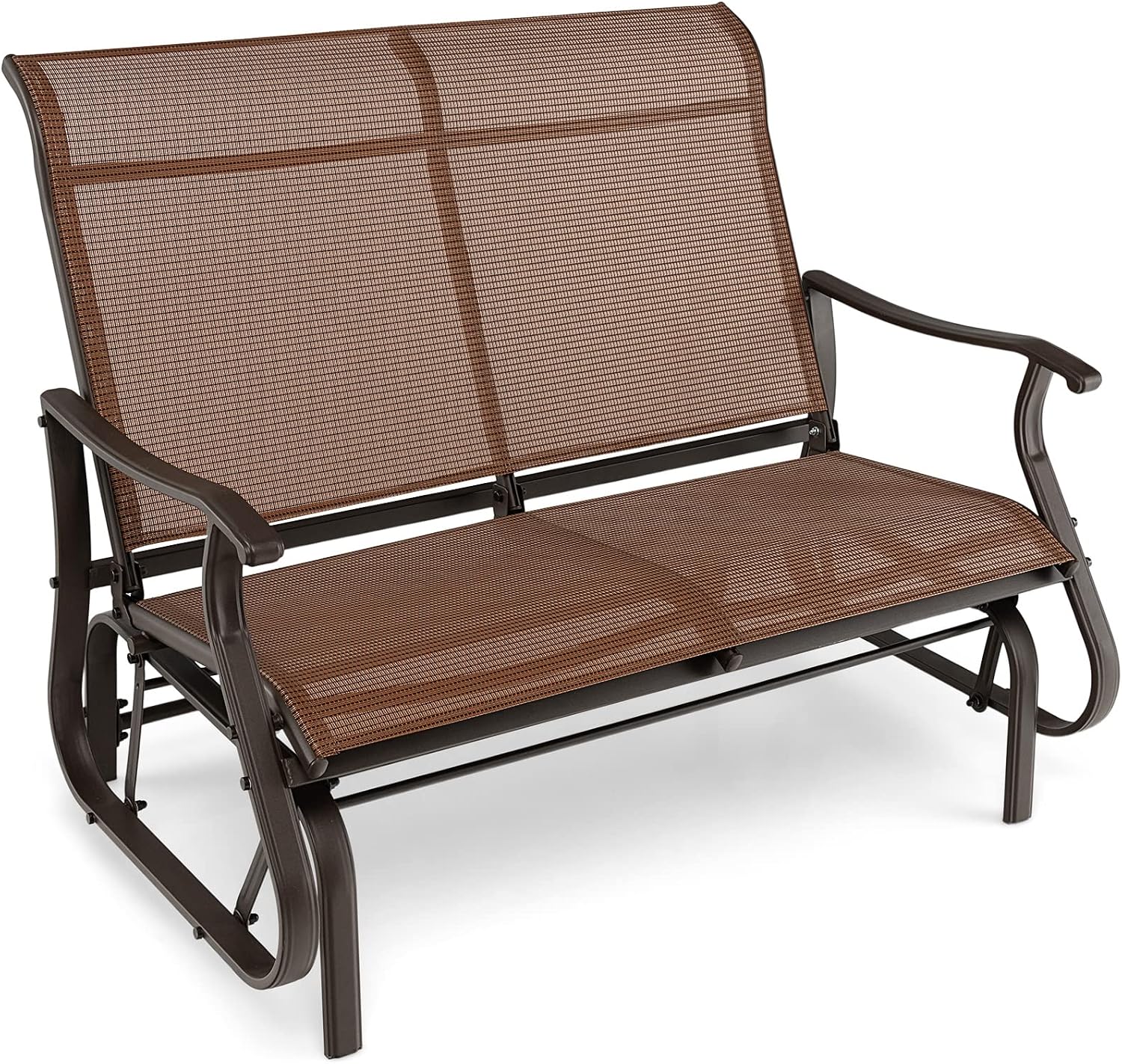 Giantex Outdoor Glider Bench Chair - Extra-Large 2 Person Loveseat with Breathable Fabric, Steel Frame, 660lbs Weight Capacity Swing Chair for Lawn, Yard, Poolside, Garden, Patio Swing Glider Chair