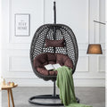 Egg Chair Indoor Outdoor, Hanging Chair for Bedroom, Swing Chair Hammock with Stand & Cushions, Comfy Swinging Chair Adult Reading Chair for Patio Balcony Backyard, Heavy Duty 350LBS, Black