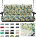 Waterproof Porch Swing Cushion Replacement, 2–3 Seat Swing Seat Cushion with Backrest & Ties, Thick Outdoor Bench Cushion for Patio Garden Porch (Clover, 40 x 63in)