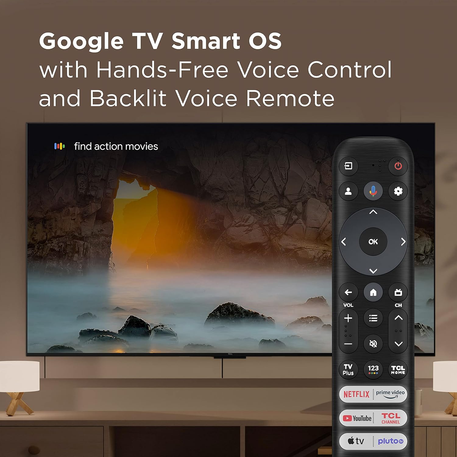 TCL 85-Inch QM8 QLED 4K Smart Mini LED TV with Google TV (85QM850G, 2023 Model) Dolby Vision, Dolby Atmos, HDR Ultra, Game Accelerator up to 240Hz, Voice Remote, Works with Alexa, Streaming Television
