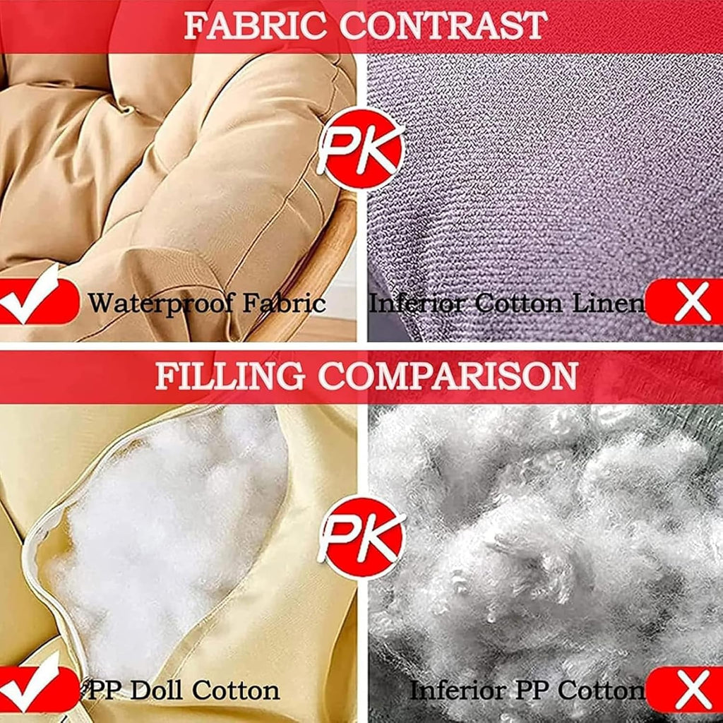 Papasan Chair Cushion Only,Indoor/Outdoor/Garden Papasan RoundCushion Water Resistant Patio Cushion Poly Rattan Armchair Hanging Chair Pillow Soft/Comfortable ChairCushion (D,52x52in)