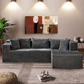 Modular Sectional Sofa Cloud Sectional Couch, 106' Comfy L Shaped Black Couches for Living Room,Oversized Sofa Sleeper with Deep Seat, No Assembly Required