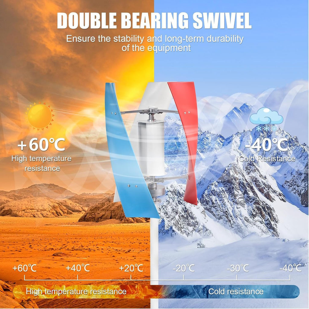 Wind Turbine Kit - 3 Leaves Wind Powered Generator 3000W - Quiet AC Permanent Magnet Generator, Windmill Household for Street Lighting