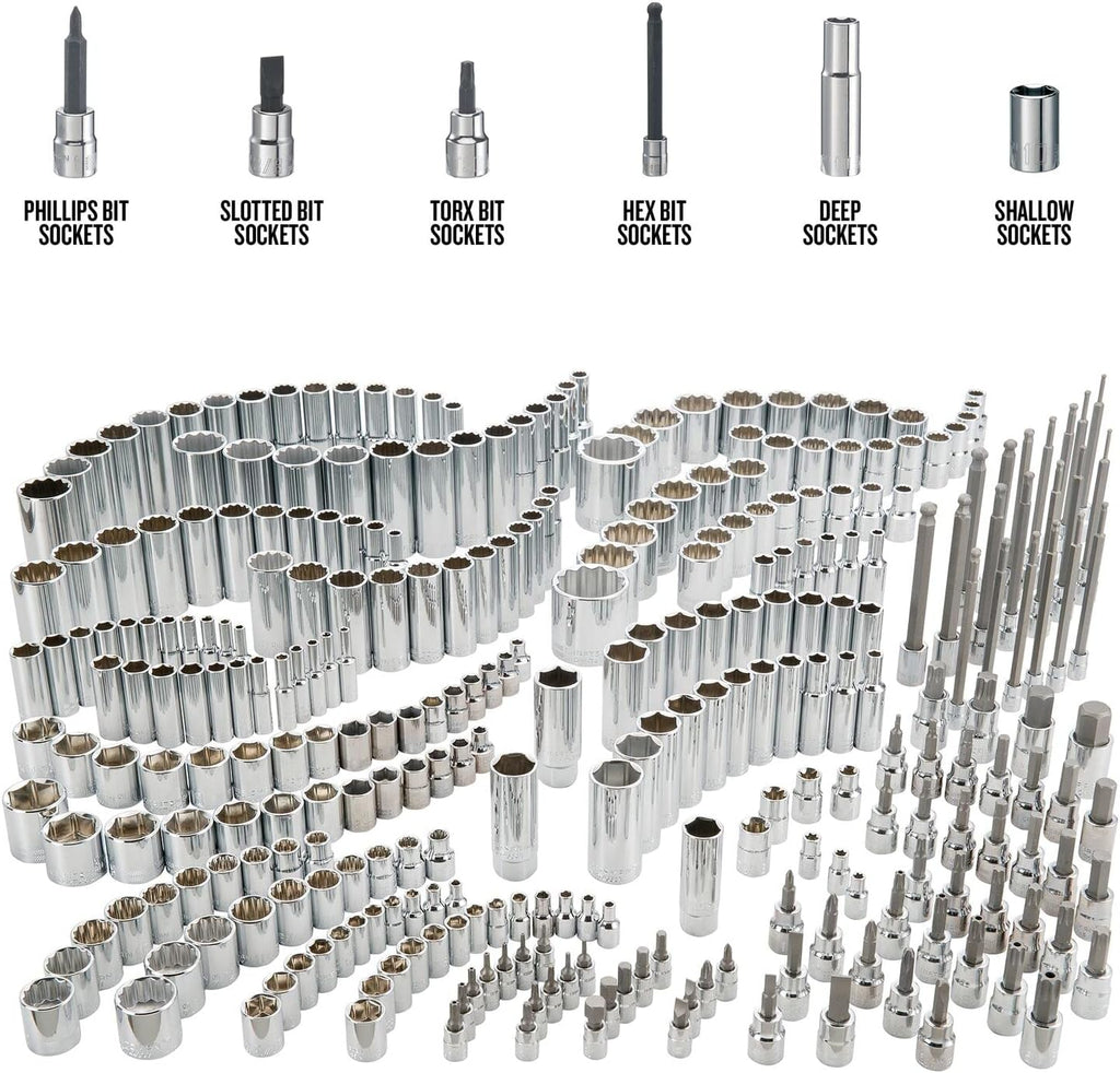 CRAFTSMAN 299-Piece Socket Set, Includes Deep, Shallow Sockets, Hex, Torx, Slotted, Phillips Bits