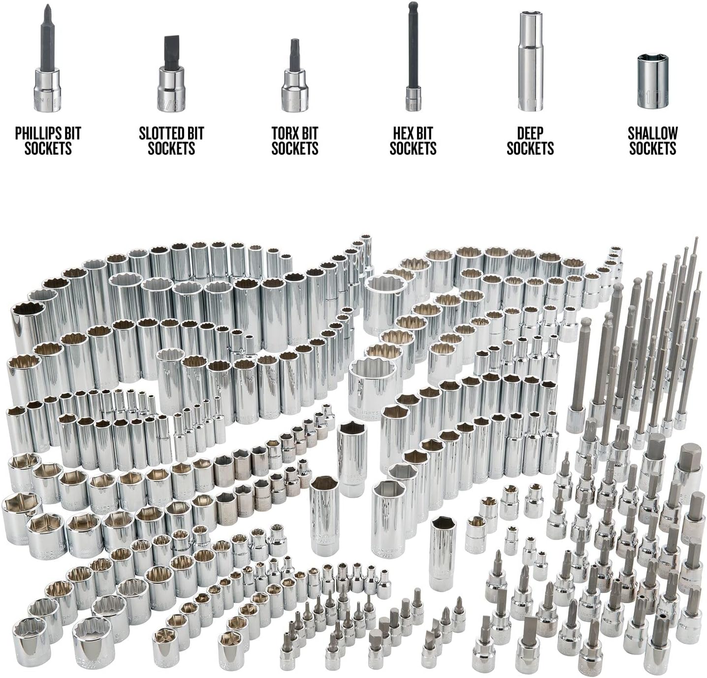 CRAFTSMAN 299-Piece Socket Set, Includes Deep, Shallow Sockets, Hex, Torx, Slotted, Phillips Bits