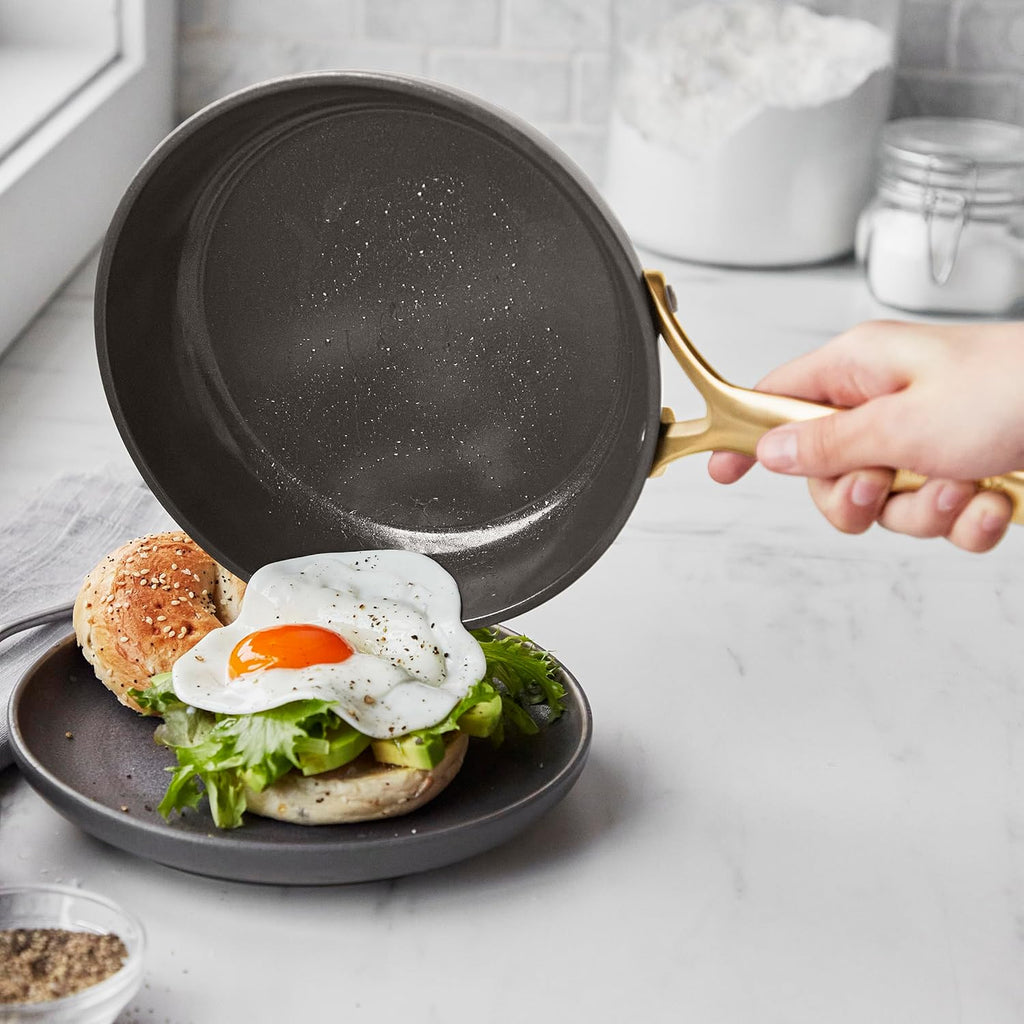 GreenPan 9.5' & 11' Ceramic Nonstick Frying Pan Skillet Set, PFAS-Free, Hard Anodized Cookware, Induction Compatible & All Cooktops, Dishwasher & Oven Safe, GP5 Stay-Flat Surface, Black