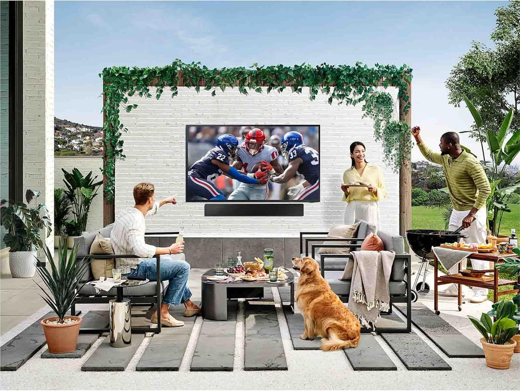 SAMSUNG 65-Inch Class Neo QLED 4K The Terrace Full Sun, Neo Quantum HDR+, Dolby Atmos, Weatherproof, Outdoor TV, (QN65LST9DAFXZA, 2024) 65' & 75' The Terrace Wall Mount