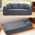 3 Seater Sofa Couch for Living Room (Grey, 38' D + 4 Pillows)