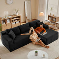 96' Sectional Couches for Living Room Cloud Couch Sofa with L-Shape Upholstered Boneless Couchs Modern Modular Sectional Couch with Chaise (Black, 105' W+Right)