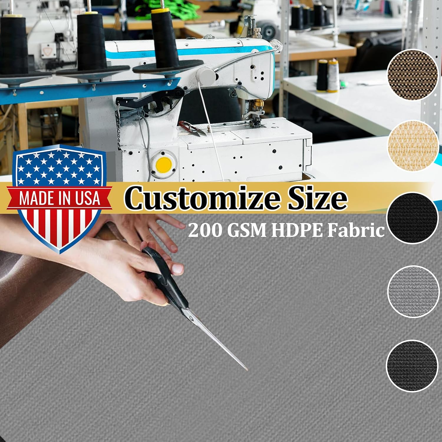 Shade&Beyond Customized Size 8' X 12' Shade Cloth with Grommets, 90% UV Protection Pergola Shade Cover Mesh Tarp Sun Screens for Patio GN07, Light Gray