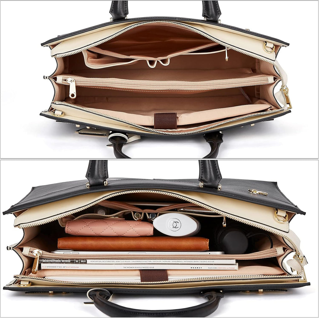 BOSTANTEN Briefcase for Women 15.6 Inch Genuine Leather Laptop Briefcase Shoulder Work Tote Bag Purse