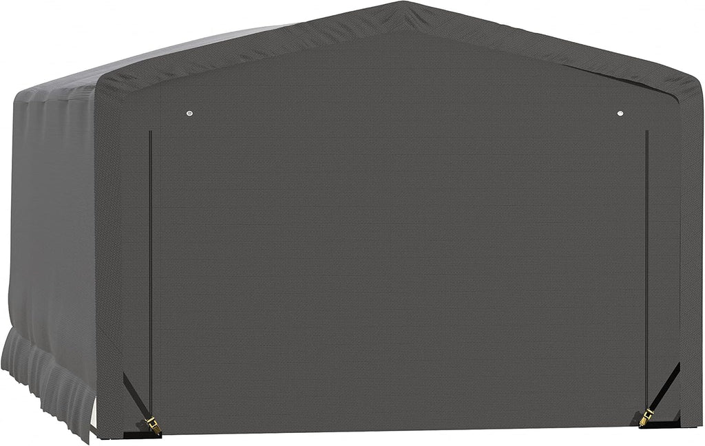ShelterLogic ShelterTube Garage & Storage Shelter, 12' x 18' x 8' Heavy-Duty Steel Frame Wind and Snow-Load Rated Enclosure, Gray