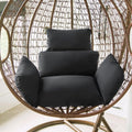 HUHJYUGE Egg Chair Cushion Replacement, Hanging Chair Cushion Only, Swing Cushion Outdoor, with Headrest, Zipper, Detachable, Skin-Friendly, Comfy, for Patio Garden