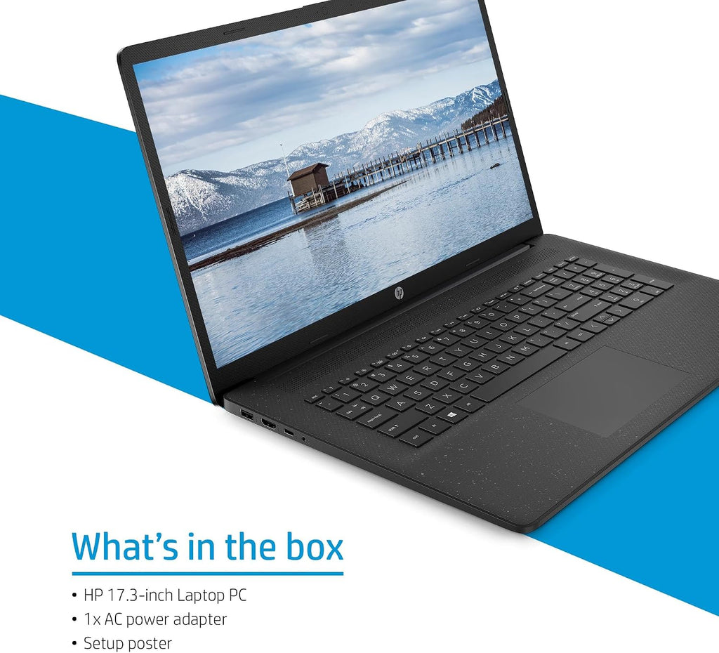 HP 17 Laptop (17.3' HD+ BrightView, Intel 10-Core i7-1355U, 16GB RAM, 512GB SSD, Narrow Bezel) for Business, Enterprise, Students, Long Battery Life, Wi-Fi 6, IST Hub, Webcam, Fast Charge, Win 11 Pro