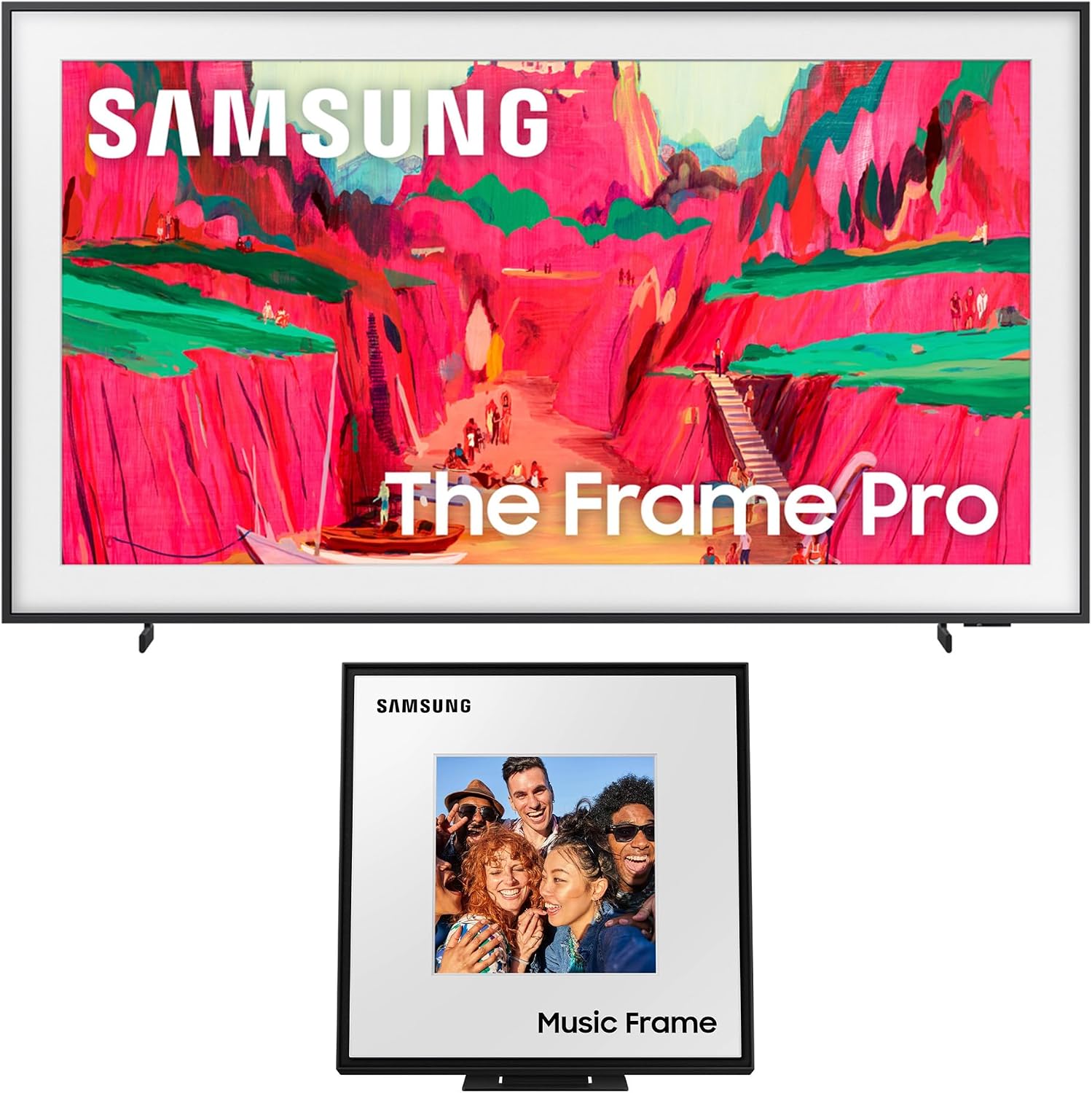 Samsung QN65LS03FWFXZA 65 Inch The Frame Wireless 4K Neo QLED TV with a HW-LS60D 2.0 Channel Photo Frame Speaker (2025)