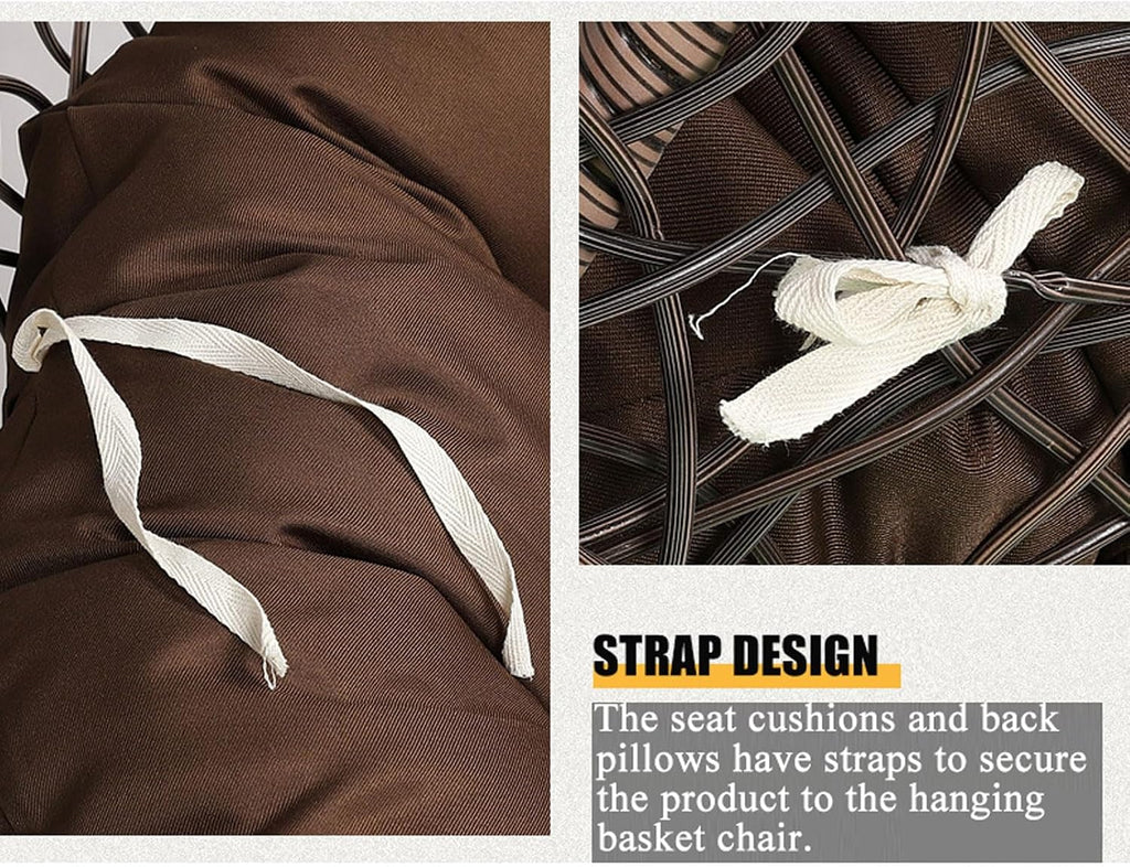 Outdoor Hanging Chair Cushion 125size (Diameter: 115cm) Filled Sponge Particles, The pad Cover Features Straps/Zipper, and has a Non-Woven Fabric Lining.