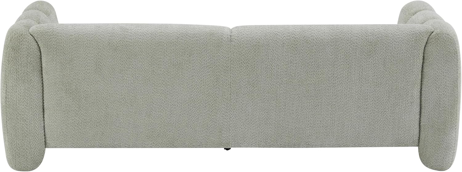 Christopher Knight Home Ahri 83'' Wood Frame Lounge Sofa Couch with Wave Design, Soft Seating 3-Seater Sofa with Armrests, Comfy Chenille Upholstered Home Sofa for Living Room, Light Green