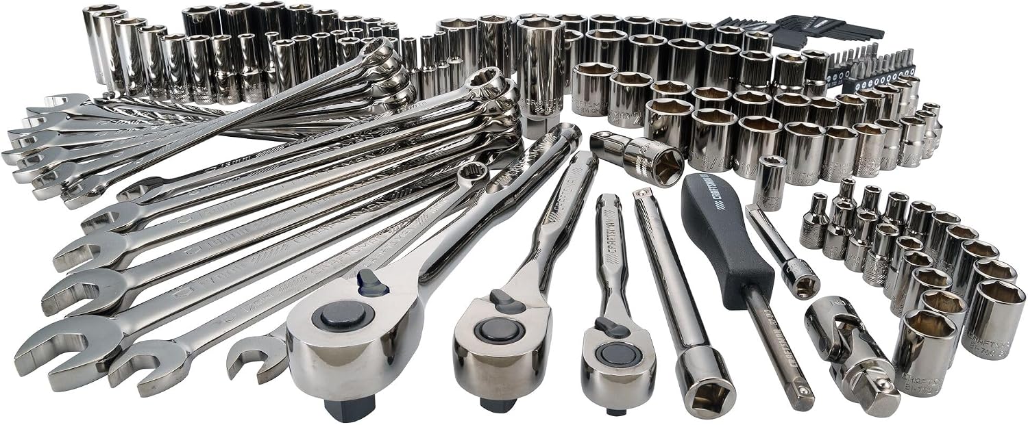 CRAFTSMAN Mechanics Tool Set, 1/4' & 3/8' & 1/2' Drive, SAE/Metric, 150 Piece (CMMT12035)