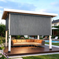 Shade&Beyond Outdoor Roller Shades with Splicing Design, Easy to Install Roll Up Patio Outside Blinds for Porch Pergola Gazebo, 30' W x 96' H, Grey