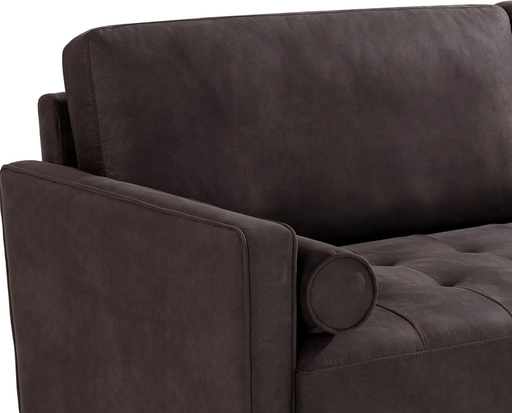 Studio Living® Lexington 75.6' Sofa, Modern Design, Pocket Coil Comfort, Easy Assembly, Faux-Suede Fabric, Charcoal