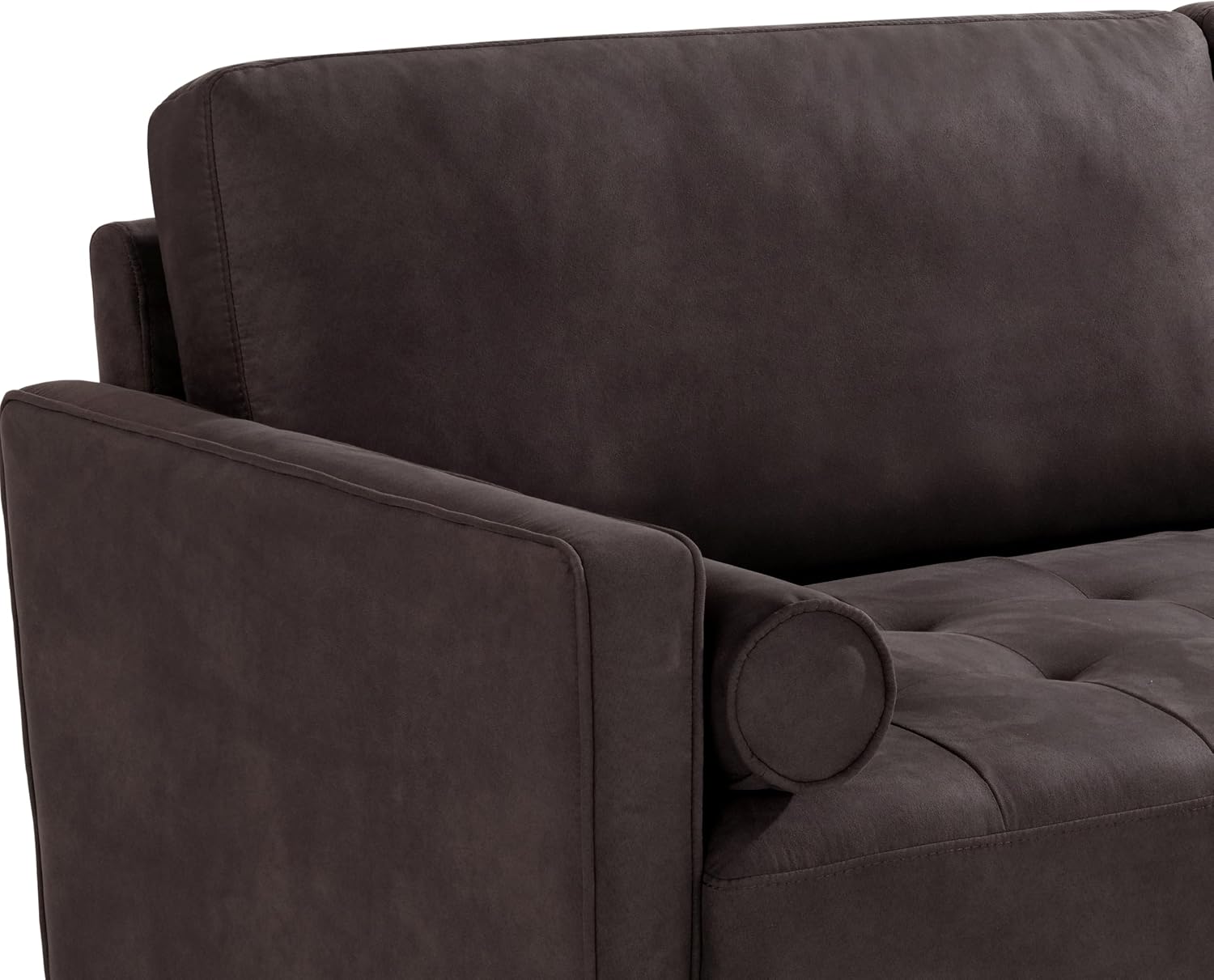 Studio Living® Lexington 75.6' Sofa, Modern Design, Pocket Coil Comfort, Easy Assembly, Faux-Suede Fabric, Charcoal