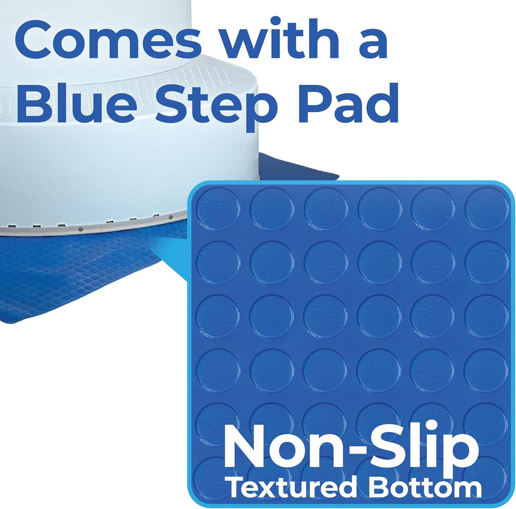Aqua Select Resin Pool Steps for Above Ground Pools | Oyster Shell White | Heavy-Duty ABS Construction | 350 lb Capacity, Non-Slip Step Treads, & Handrail | Includes Liner Guard | No Weights Needed