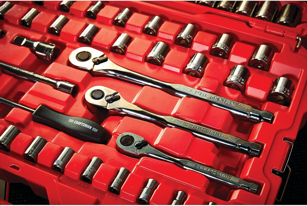CRAFTSMAN Mechanics Tool Set, 1/4' & 3/8' & 1/2' Drive, SAE/Metric, 121 Piece (CMMT12033)