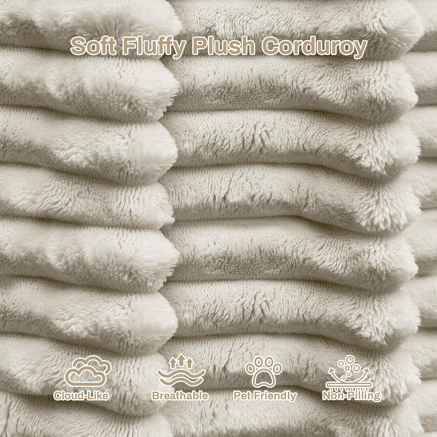 109' L-Shaped Boneless Cloud Sectional Couches, Comfy Corduroy Fluffy Modular Sectional Sofa with Left-Facing Chaise, Deep Seat Memory Foam Plush Couch for Living Room, Small Spaces, Beige White