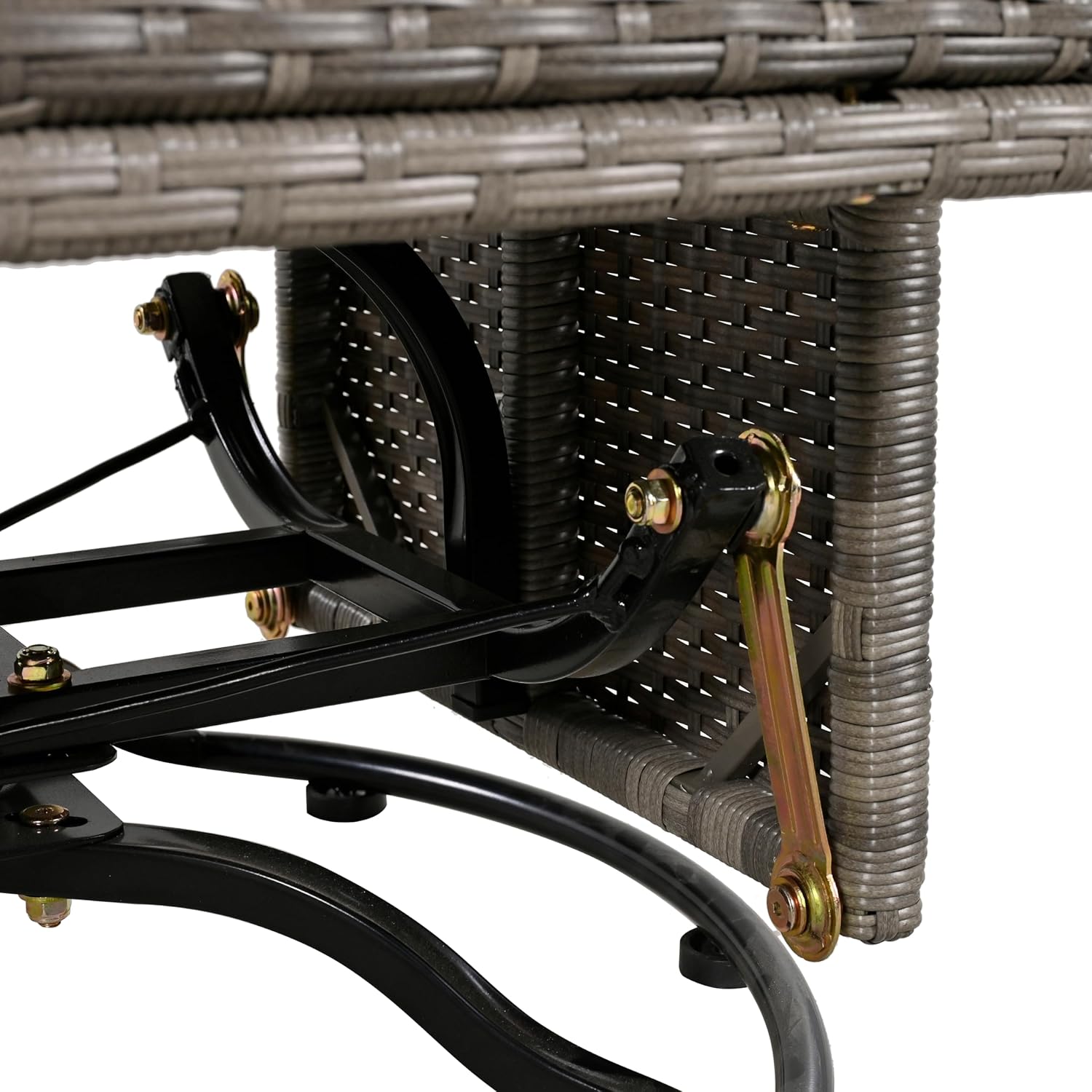 Outdoor Swivel Chair with Cushions, Rattan Egg Patio Chair with Rocking Function for Balcony, Poolside and Garden
