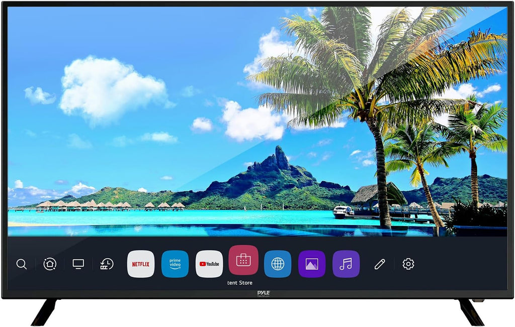 Pyle 50' 2160p UHD Smart TV - Flat Screen Monitor HD DLED Digital/Analog Television w/Built-in WebOS Hub Operating System, HDMI, USB, AV, Full Range Stereo Speaker, Wall Mount, Includes Remote Control