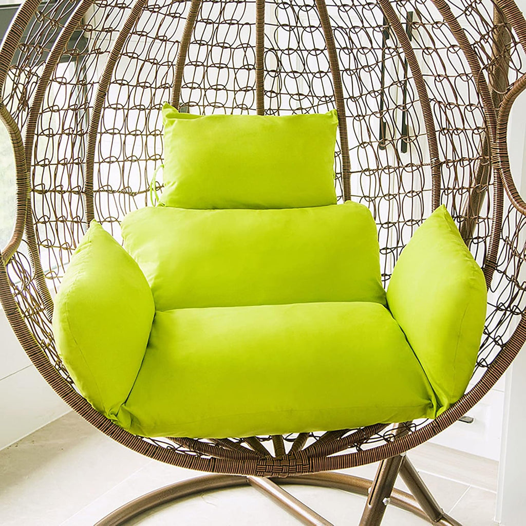 HUHJYUGE Egg Chair Cushion Replacement, Hanging Chair Cushion Only, Swing Cushion Outdoor, with Headrest, Zipper, Detachable, Skin-Friendly, Comfy, for Patio Garden