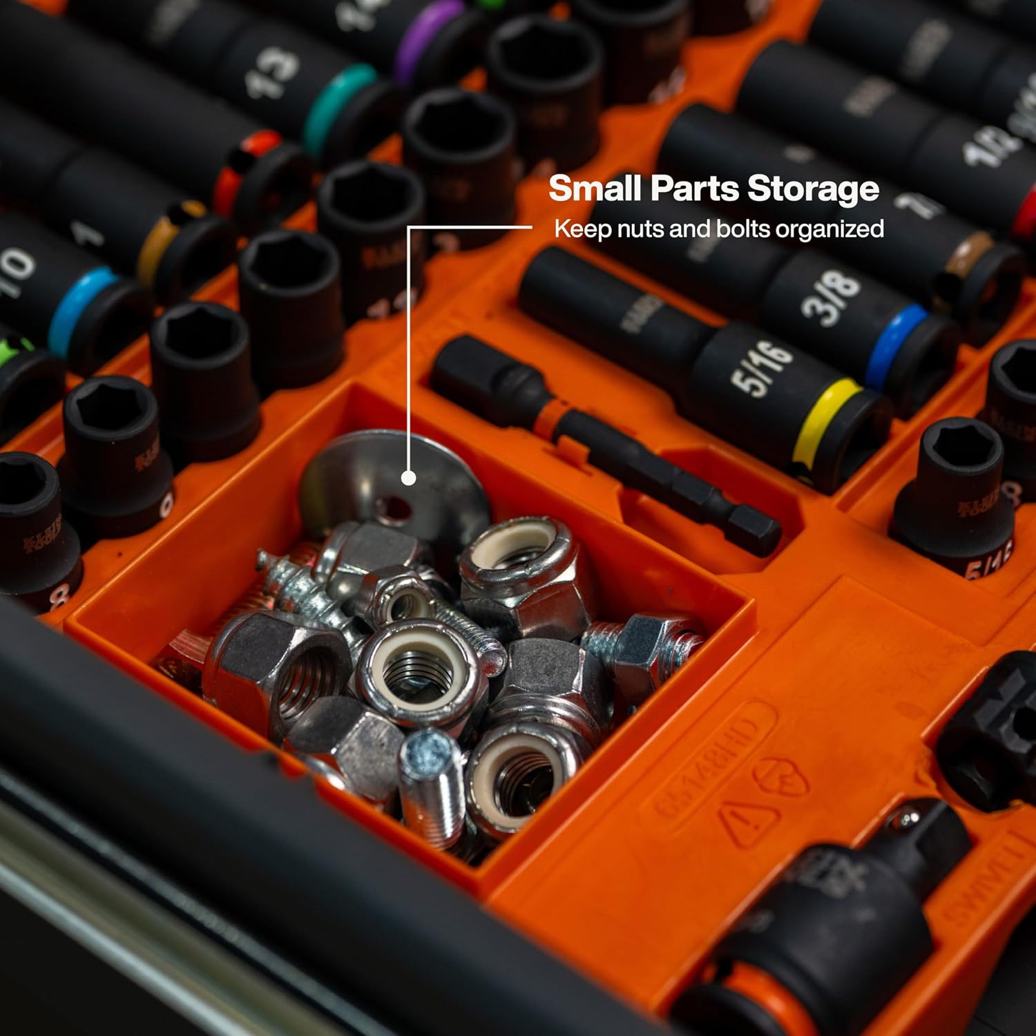 Klein Tools 65148HD KNECT Deep-Well and Shallow Impact Socket Set, 3/8-Inch Drive, SAE and Metric, 44-Piece Tool Set, Impact Driver, Swivel Adapter, Wrench Extensions, Removable Socket Organizer