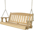 Amish Casual Heavy Duty Mission Treated Porch Swing, 6-Foot, Unfinished, 8Ft Chains, Without Cups