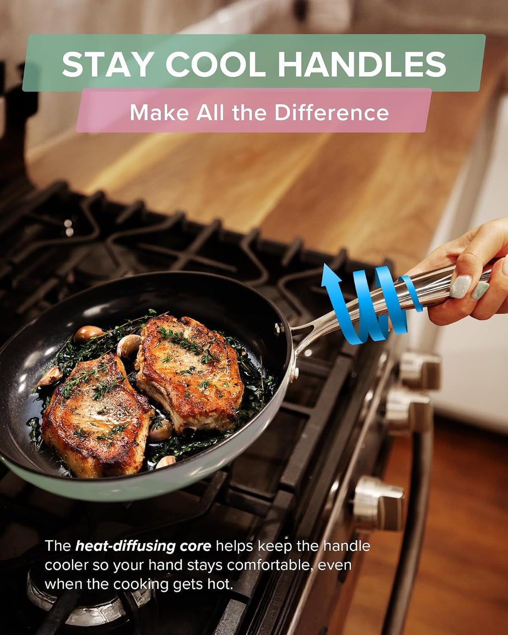 Nuwave Lux 13-Piece Premium Cookware Collection, Healthy G10 Duralon Blue Ceramic Nonstick, Ultra Durable, PFAS-Free, Lightweight & Works on All Cooktops