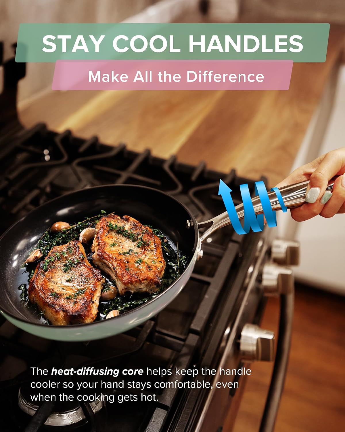 Nuwave Lux 13-Piece Premium Cookware Collection, Healthy G10 Duralon Blue Ceramic Nonstick, Ultra Durable, PFAS-Free, Lightweight & Works on All Cooktops
