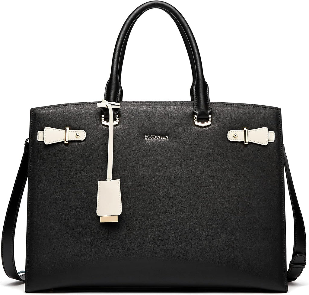 BOSTANTEN Briefcase for Women 15.6 Inch Genuine Leather Laptop Briefcase Shoulder Work Tote Bag Purse
